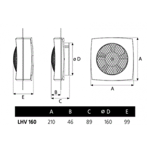 Вытяжная вентиляция CATA LHV 160