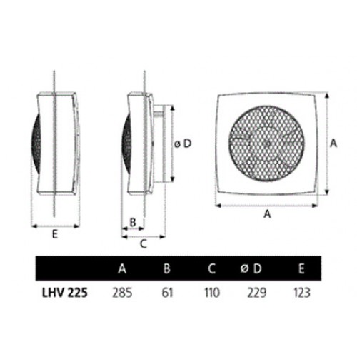 Вытяжная вентиляция CATA LHV 225