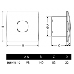 Вытяжной вентилятор CATA Silentis 10 Inox