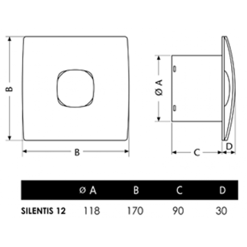 Вытяжной вентилятор CATA Silentis 12
