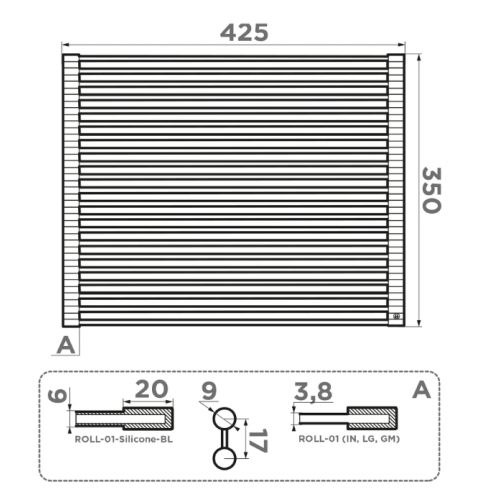 Коврик для сушки Omoikiri Roll-01-GM 4997002