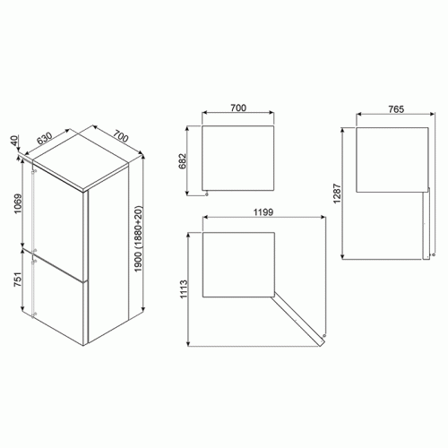 Холодильник с нижней морозильной камерой Smeg FA8003PS