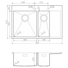 Кухонная мойка Omoikiri Akisame 78-2-IN-L