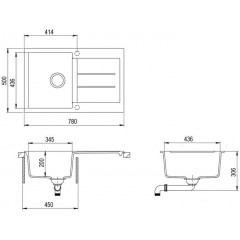 Кухонная мойка AquaSanita Tesa SQT 101 (Black Metallic 601)