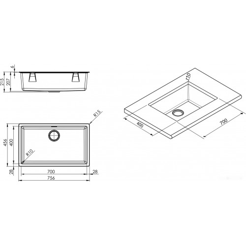 Кухонная мойка Smeg VZP76B