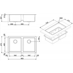 Кухонная мойка Smeg VSTR3434-2