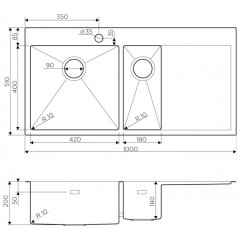 Кухонная мойка Omoikiri Akisame 100-2-IN-L