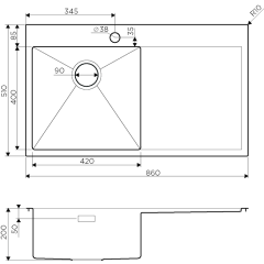 Кухонная мойка Omoikiri Akisame 86-IN-L