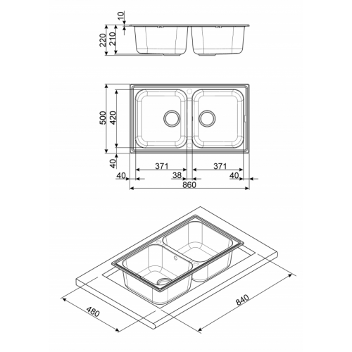 Кухонная мойка Smeg LZ862AV2