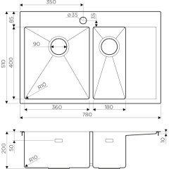 Кухонная мойка Omoikiri Akisame 78-2-LG-L