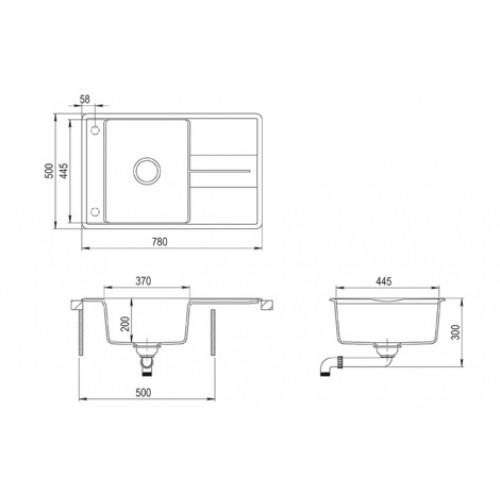 Кухонная мойка AquaSanita SQB101AW 601 black metallic