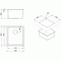 Кухонная мойка Smeg VSTR34DKX