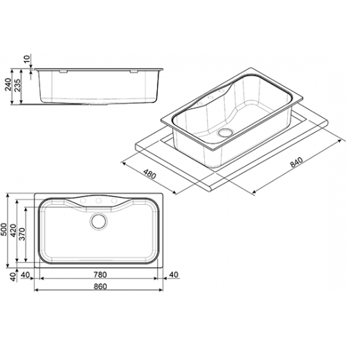 Кухонная мойка Smeg LSEG860A-2