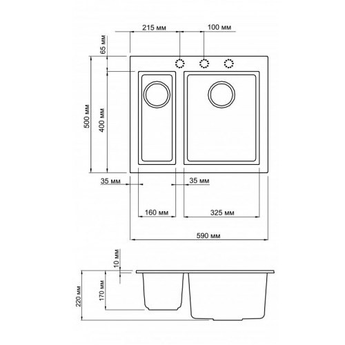 Кухонная мойка Omoikiri Bosen 59-2-DC