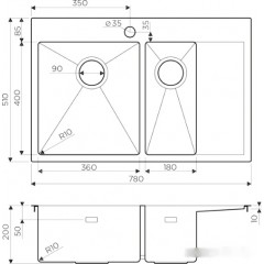 Кухонная мойка Omoikiri Akisame 78-2-GM-L