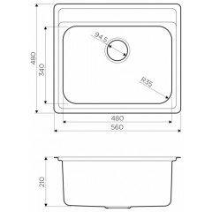 Кухонная мойка Omoikiri Ashi 56-IN нержавеющая сталь