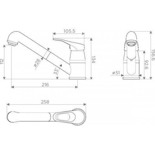 Смеситель Omoikiri Tateyama-S WH (белый)