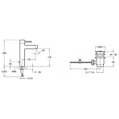 Смеситель Jacob Delafon Cuff E37303-CP
