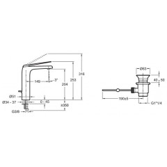 Смеситель Jacob Delafon Avid E97347-CP