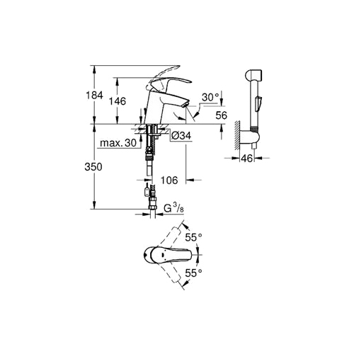 Смеситель Grohe Eurosmart 23124002