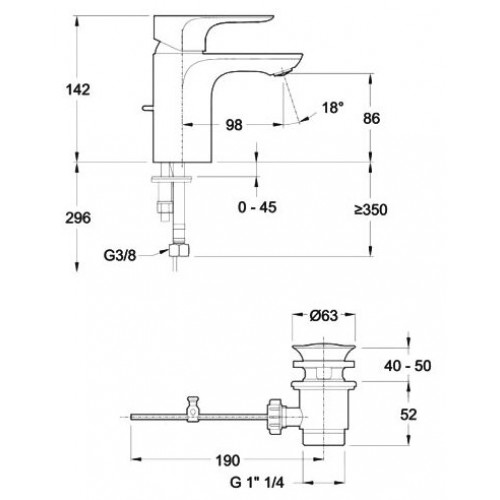 Смеситель Jacob Delafon Aleo E72275-CP