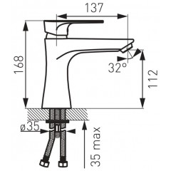 Смеситель Ferro Algeo Square BAQ2
