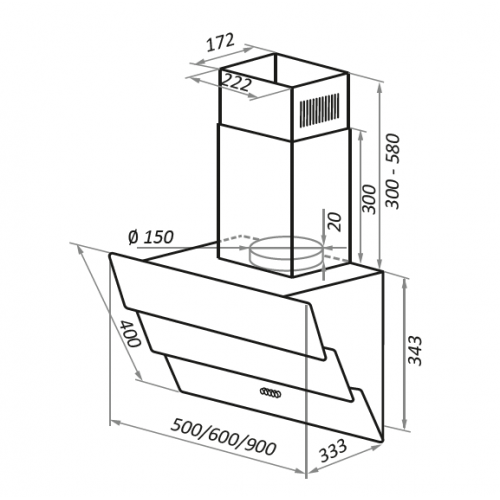 Вытяжка Maunfeld Cascada Push 50 (белый)