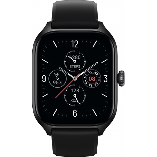 Умные часы Amazfit GTS 4 (черный, с черным ремешком из фторэластомера)