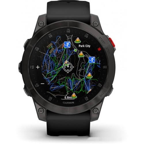 Умные часы Garmin Epix Sapphire Gen 2 (черный титан/черный)