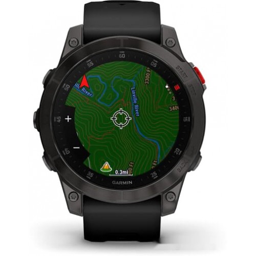 Умные часы Garmin Epix Sapphire Gen 2 (черный титан/черный)