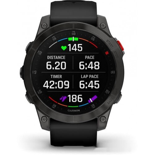 Умные часы Garmin Epix Sapphire Gen 2 (черный титан/черный)