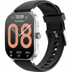 Умные часы Amazfit Pop 3S (серебристый, с силиконовым ремешком)