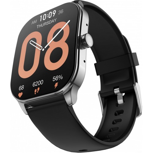 Умные часы Amazfit Pop 3S (серебристый, с силиконовым ремешком)