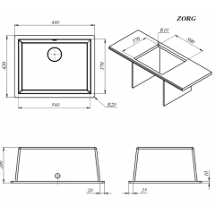 Кухонная мойка Zorg Fast 54 Premium alumetallic