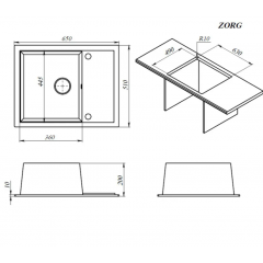 Кухонная мойка Zorg Rock 65 Premium black metallic