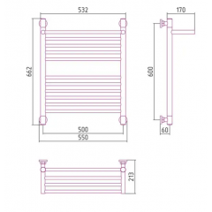 Полотенцесушитель Сунержа Богема с полкой+ 600х500 12-0223-6050