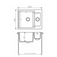 Кухонная мойка Polygran Brig 620 (космос)