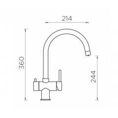 Смеситель Schock Ares сталь/эверест
