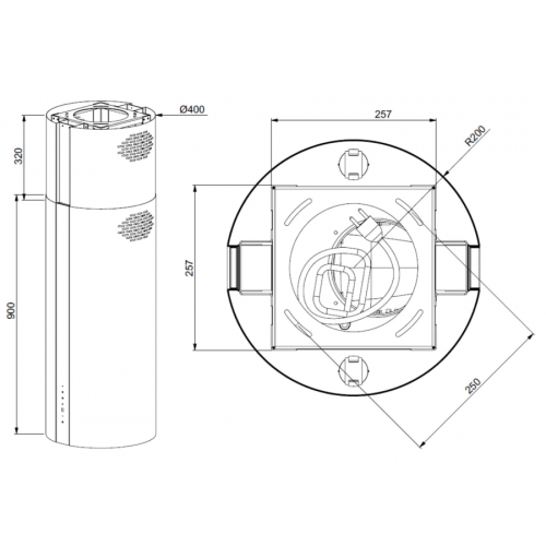 Вытяжка Meferi TUBE40BK Isla Comfort Plus