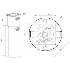 Вытяжка Meferi TUBE40GOLD Isla Comfort Plus