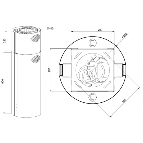 Вытяжка Meferi TUBE40GOLD Isla Comfort Plus