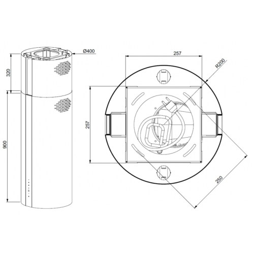 Вытяжка Meferi TUBE40IX Isla Comfort Plus