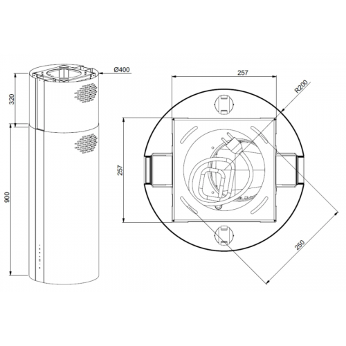 Вытяжка Meferi TUBE40IX Isla Power