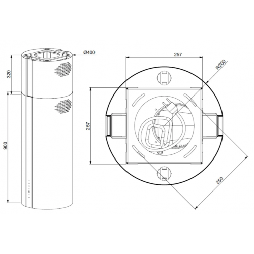 Вытяжка Meferi TUBE40WH Isla Power