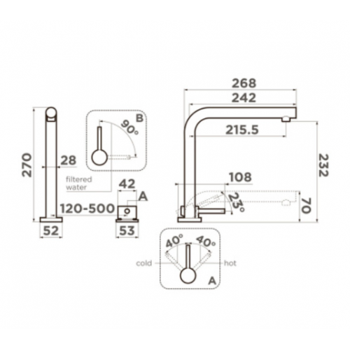 Смеситель Omoikiri Nara 2 Plus-LG (светлое золото)