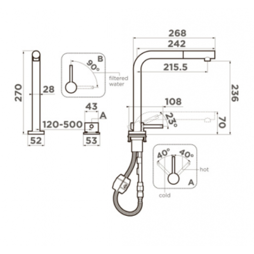Смеситель Omoikiri Nara 2 Plus-S-LG (светлое золото)
