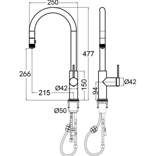 Смеситель Paulmark Galant Ga213077-AN (черный/антрацит)