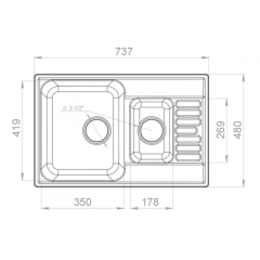 Кухонная мойка GranFest QUARZ Z-21K (серый)