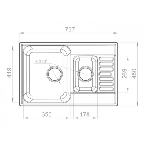 Кухонная мойка GranFest QUARZ Z-21K (серый)
