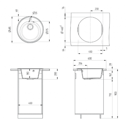 Кухонная мойка Maunfeld Medusa 485 MFQS-485B